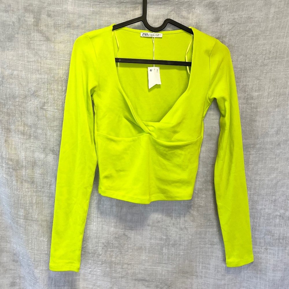 Lime Zara long sleeve top